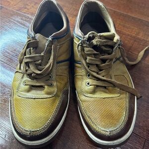Brown Sneakers with Suede and Mesh Upper